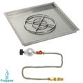 American Fireglass 30 In. Square Stainless Steel Drop-In Pan With Match Light Kit - Propane SS-SQPMKIT-P-30